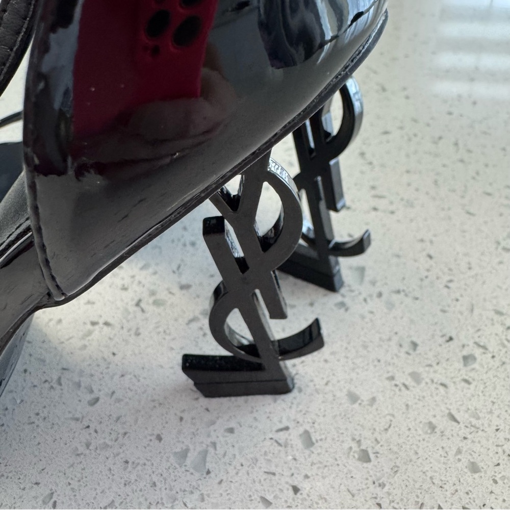 Saint Laurent Black Strappy Heels - Picture 8 of 11